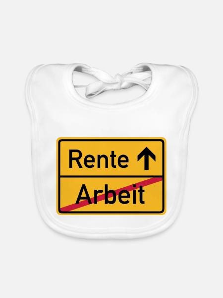 ortsschild_arbeit_rente__f3 - Bavoir bio Bébé - blanc - Devant