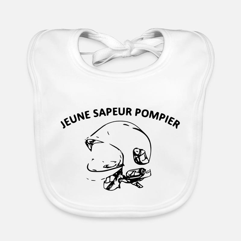 jeune sapeur pompier - Bavoir bio Bébé - blanc