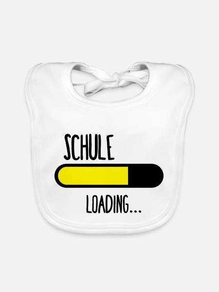 Schule Loading... - Baby Bio-Lätzchen - Weiß - Vorne