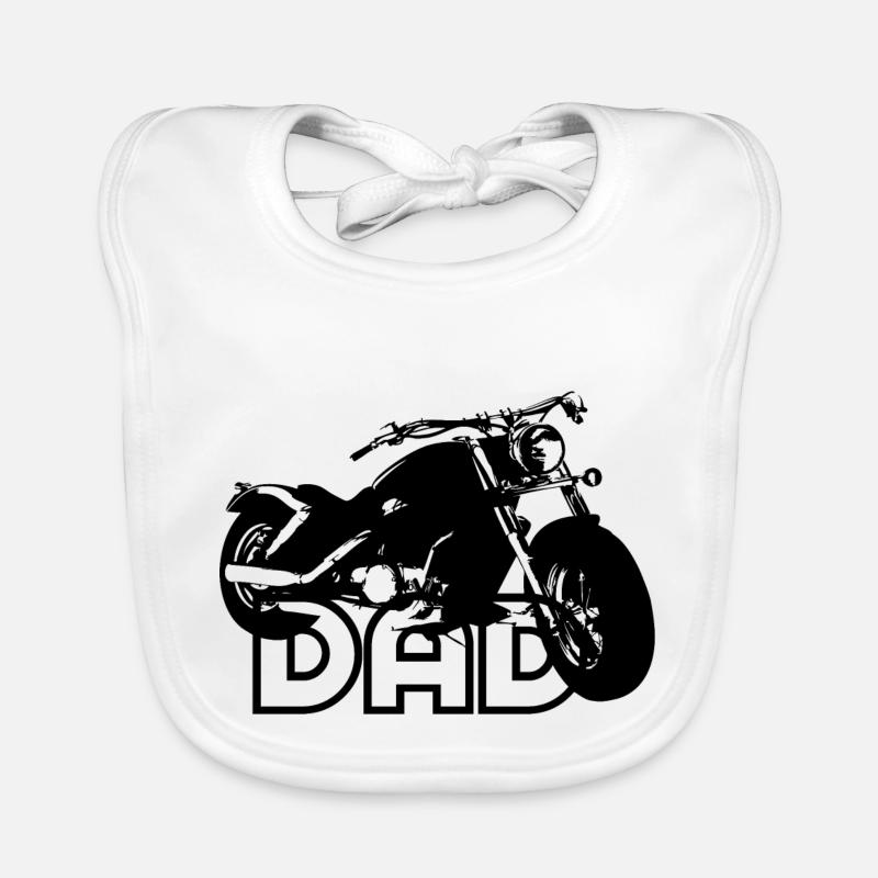 Biker DAD Black Motorcycle Baby Bio-Lätzchen