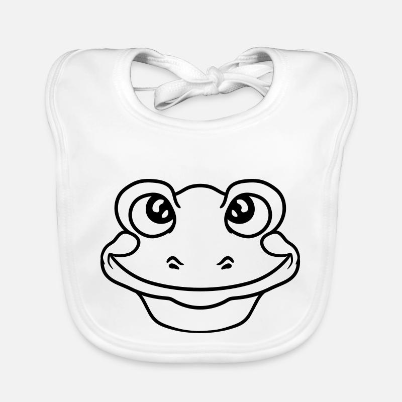 visage tête grenouille assis mignon mignon petit c Bavoir bio Bébé
