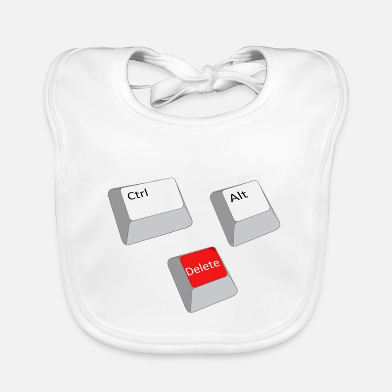 cntrl alt delete - Bavoir bio Bébé - blanc