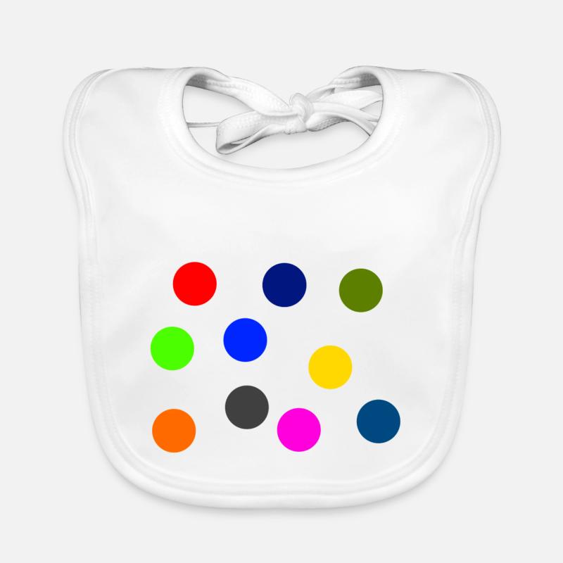 Points colorés - Bavoir bio Bébé - blanc