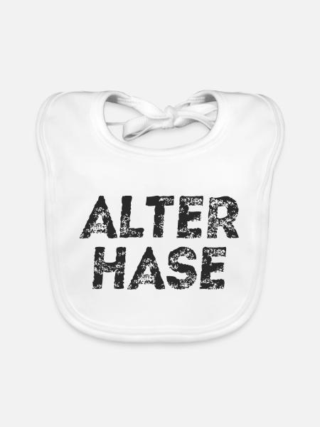 Alter Hase - Baby Bio-Lätzchen - Weiß - Vorne