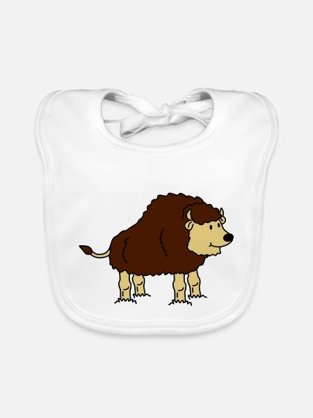 bison - Bavoir bio Bébé - blanc - Devant