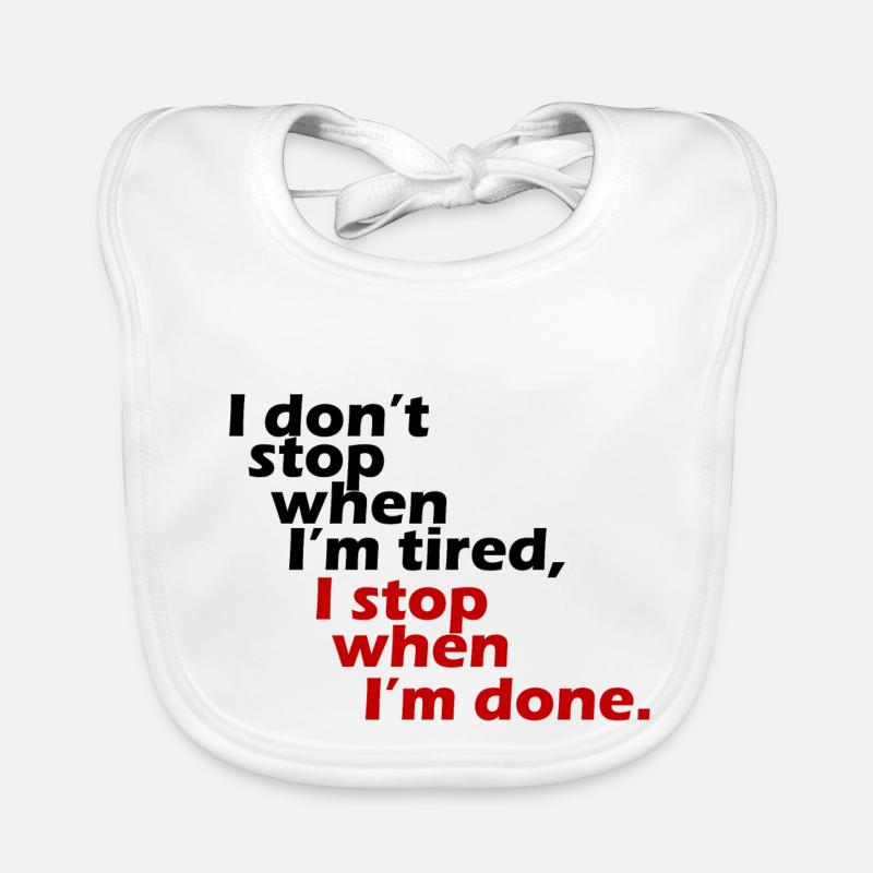I don't stop workout motivation Organic Baby Bibs