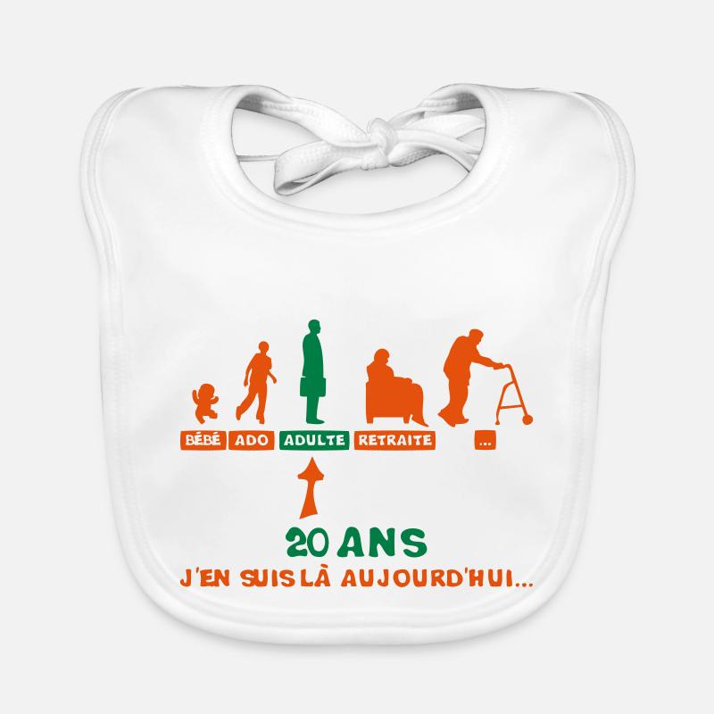 20 ans anniversaire evolution retraite Bavoir bio Bébé