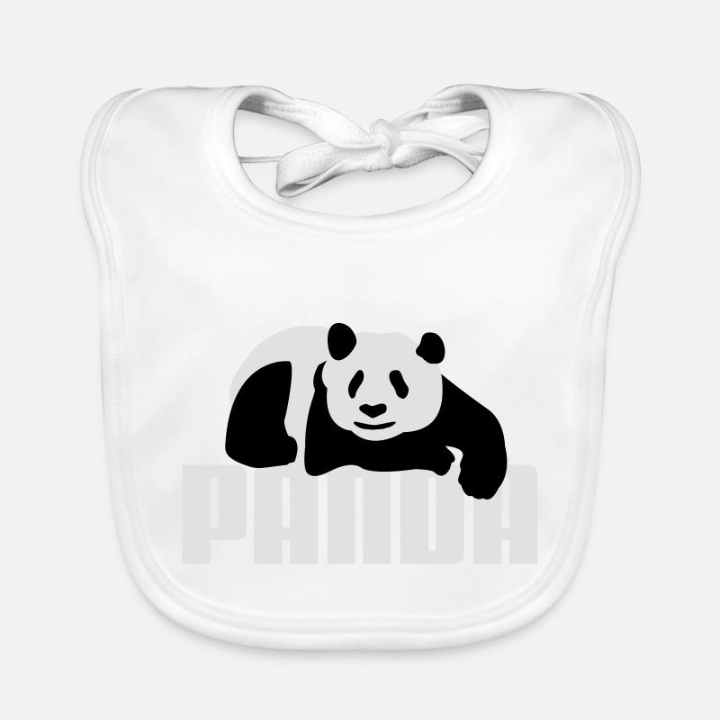 Pandabär - Baby Bio-Lätzchen - Weiß