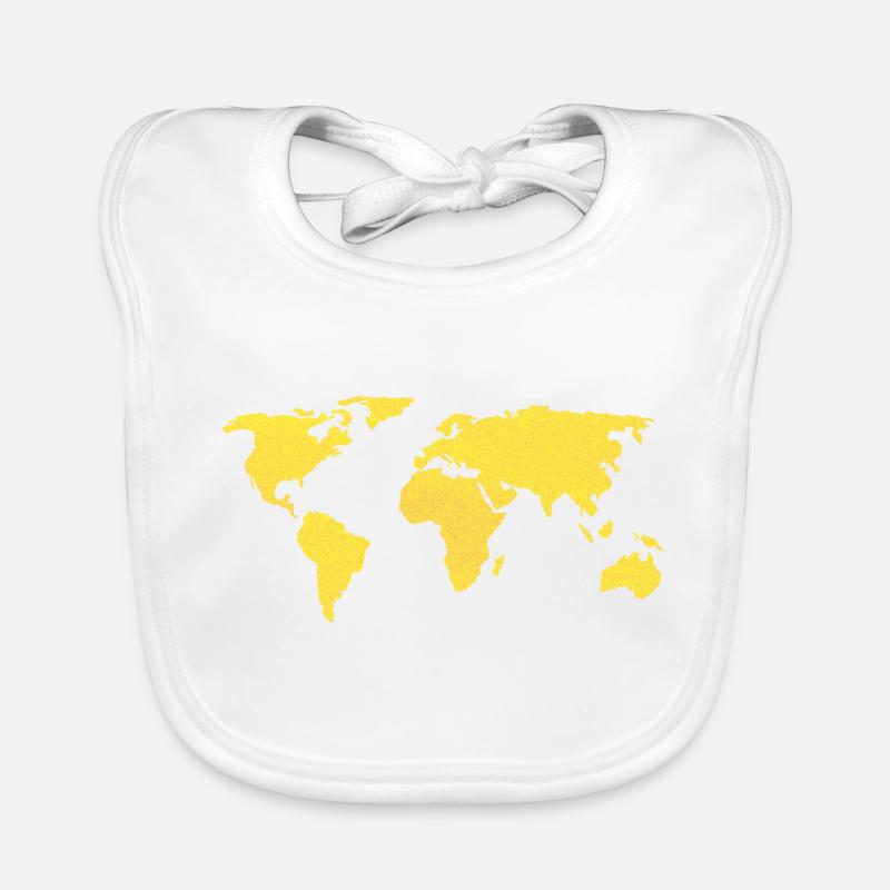 World map Organic Baby Bibs