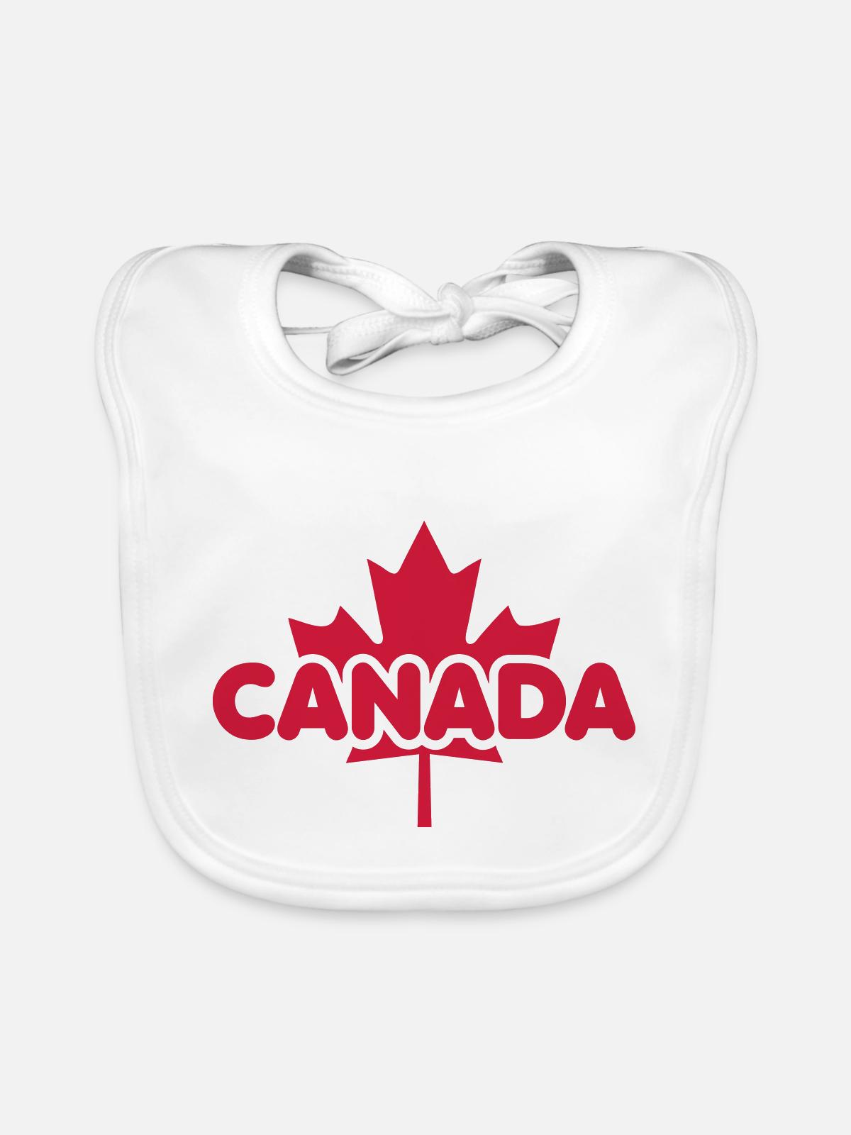 CANADA Maple Leaf - Baby Bio-Lätzchen - Weiß - Vorne