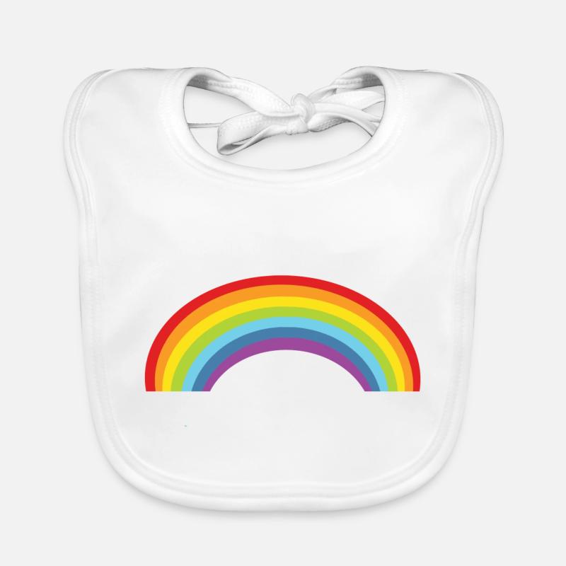 Regenbogen cool lgbt gay homo retro - Baby Bio-Lätzchen - Weiß