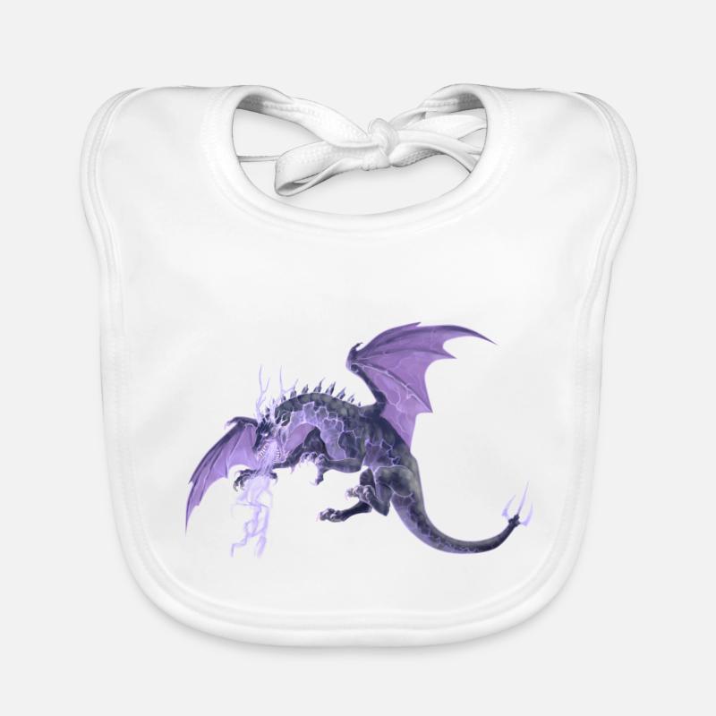 lightning dragon - Baby Bio-Lätzchen - Weiß