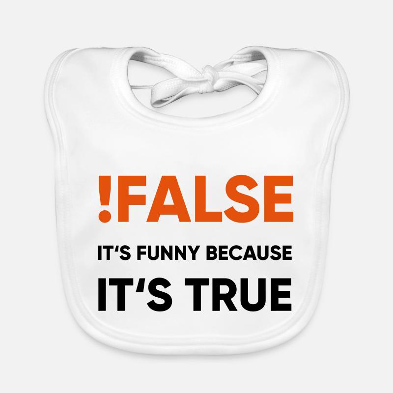 coder - !false it's funny because it's true Baby Bio-Lätzchen