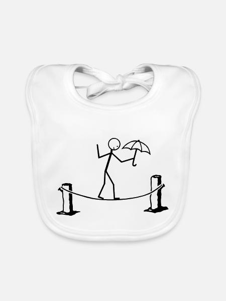Slackline - Baby Bio-Lätzchen - Weiß - Vorne