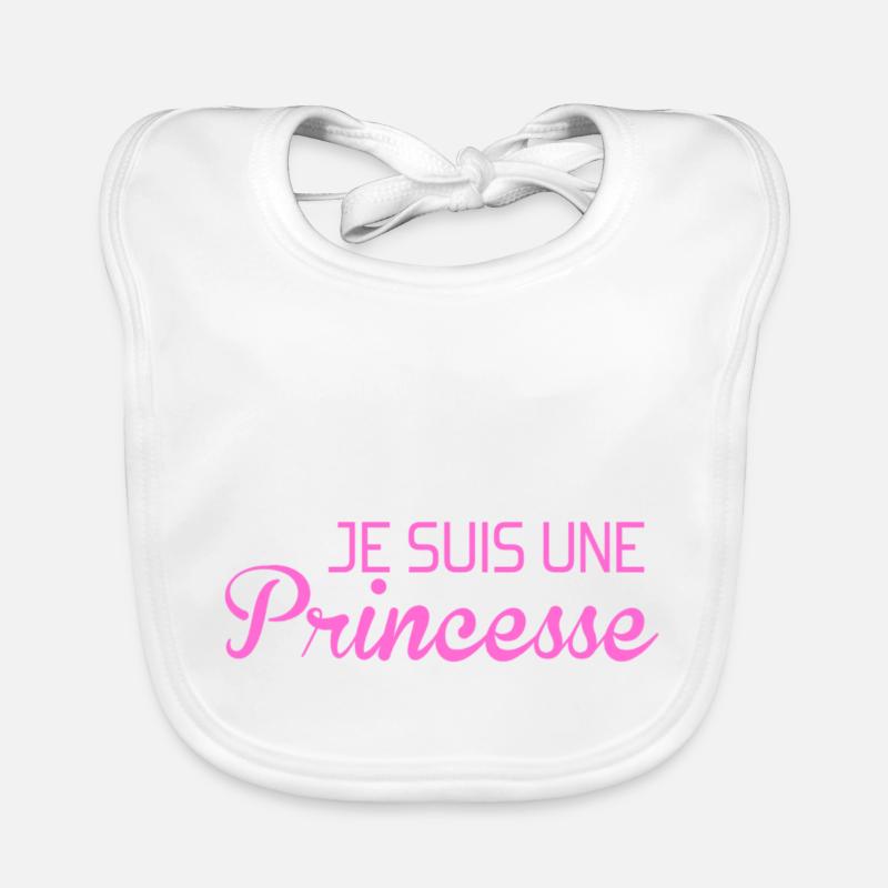 je suis une princesse et je t'emmerde - Bavoir bio Bébé - blanc