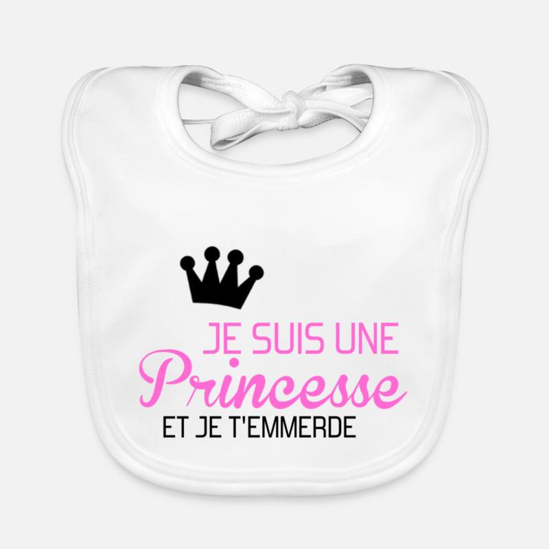 je suis une princesse et je t'emmerde Baby Bio-Lätzchen