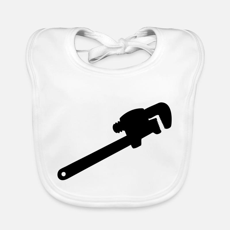 wrench, mechanic tool, plumber Organic Baby Bibs