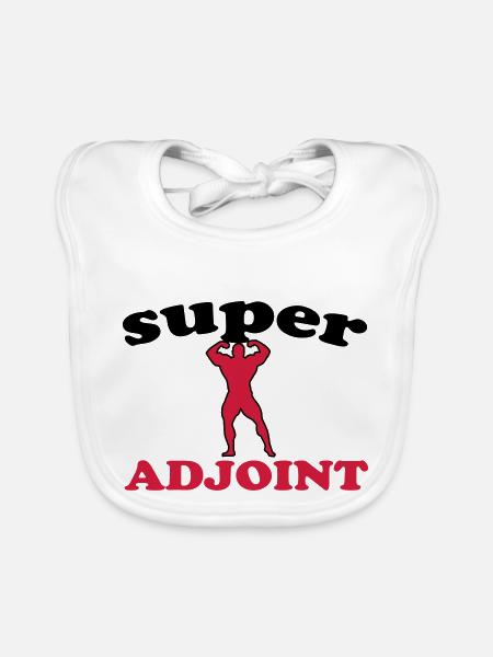 Super adjoint - Bavoir bio Bébé - blanc - Devant
