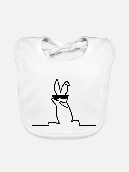 cool lapin - Bavoir bio Bébé - blanc - Devant