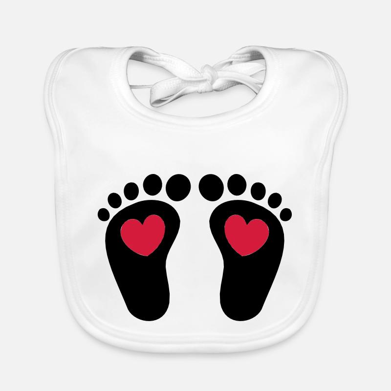 ❤ټCute Baby Footprints-Vector Footprintsټ❤ Organic Baby Bibs