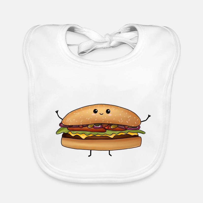 Süßer Burger mit Gesicht Baby Bio-Lätzchen