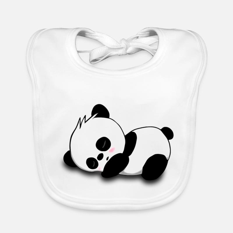 panda - Bavoir bio Bébé - blanc
