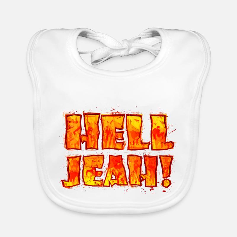 Hell Jeah! (Schriftzug) Baby Bio-Lätzchen