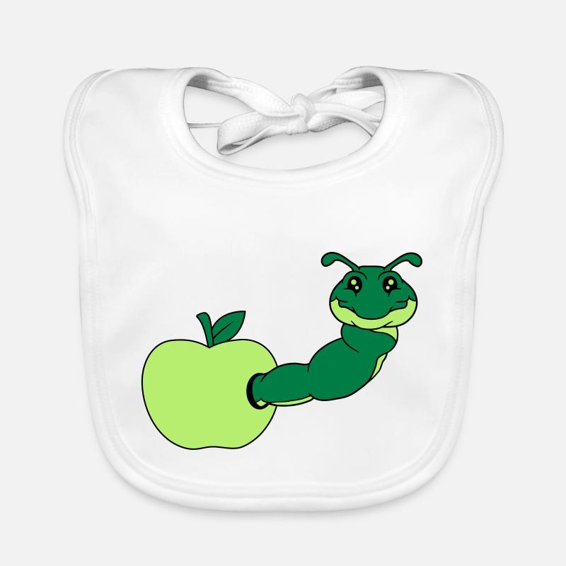 apfel essen loch lecker hunger schnecke kriechen r Baby Bio-Lätzchen