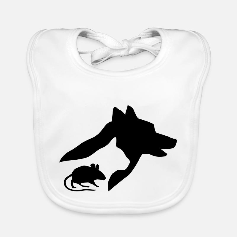 Dog, Cat and Mouse Silhouette Bavoir bio Bébé