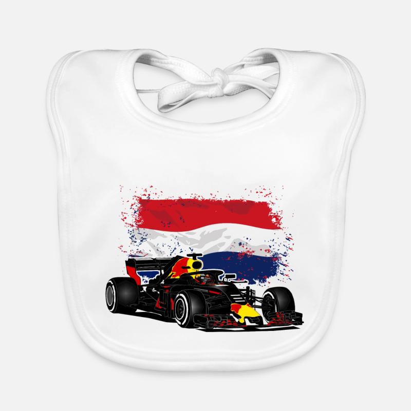 Racecar - Holland Flag Baby Bio-Lätzchen