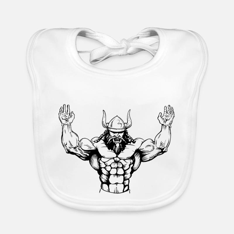 Wikinger Viking Bodybuilder Training Gym Baby Bio-Lätzchen
