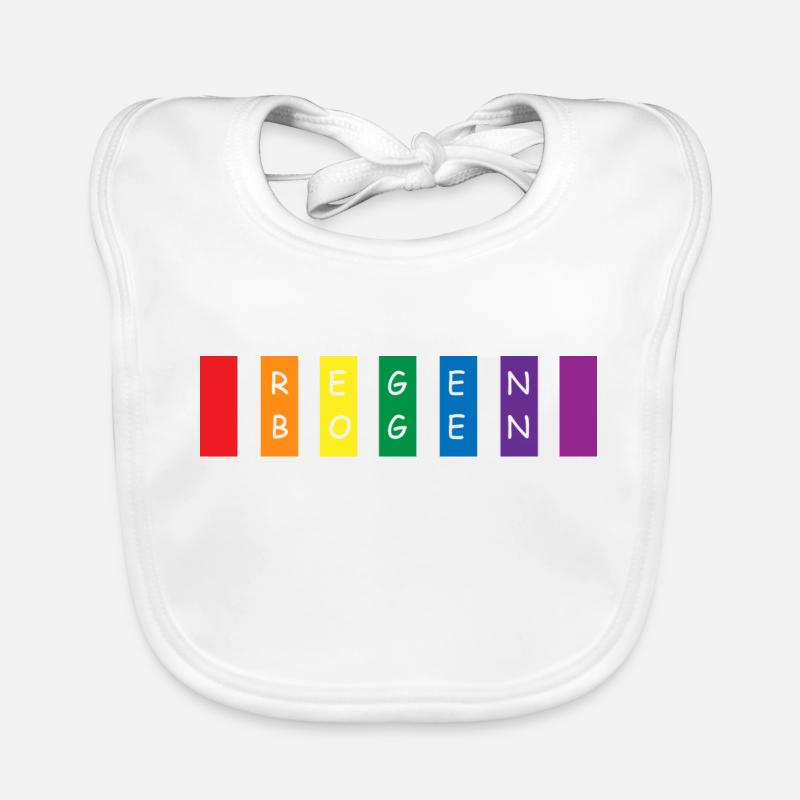 arc en ciel - Bavoir bio Bébé - blanc