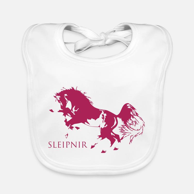 Odin's Pferd Sleipnir - Baby Bio-Lätzchen - Weiß