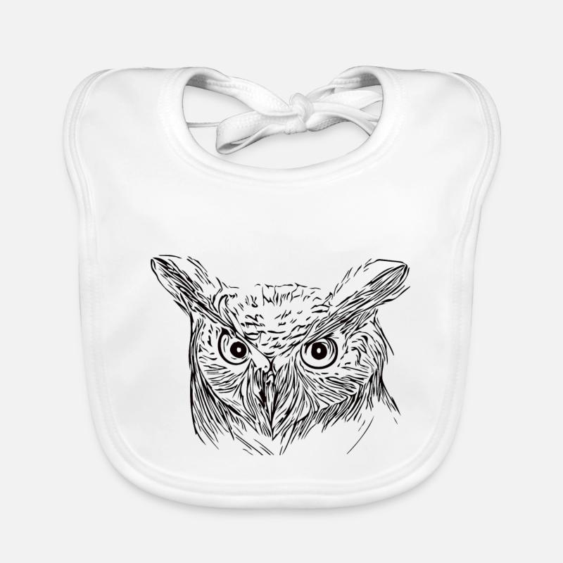 Eule - Uhu - Vogel Baby Bio-Lätzchen