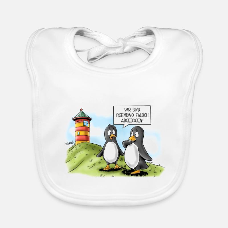 Pinguine an der Nordsee Baby Bio-Lätzchen