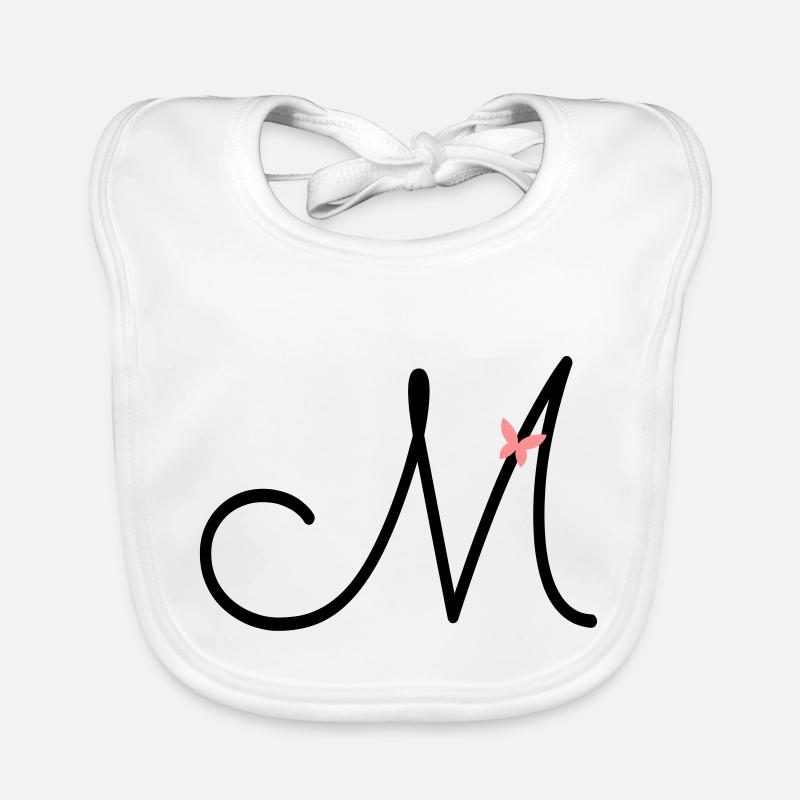 Lettre M Lettre initiale Papillon Bavoir bio Bébé
