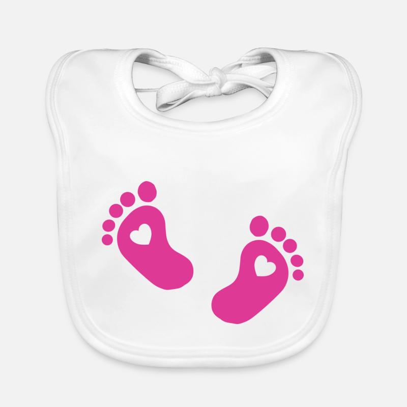 Pieds de bébé Pied de bébé rose - Bavoir bio Bébé - blanc