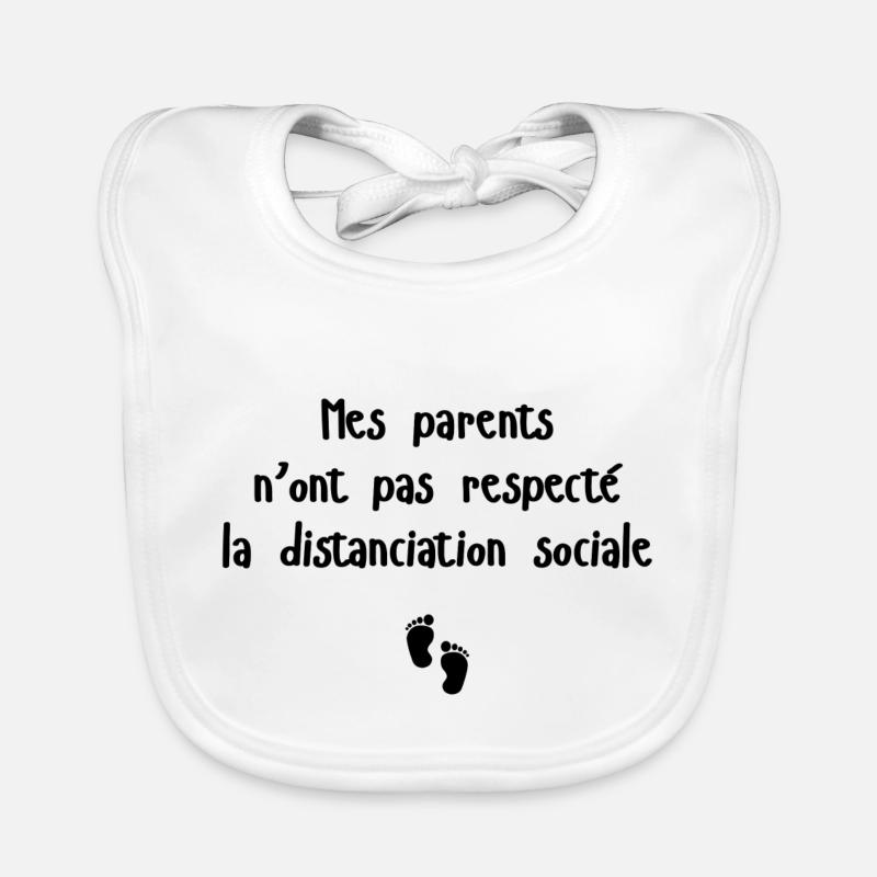 Body bébé "distanciation sociale" - Bavoir bio Bébé - blanc