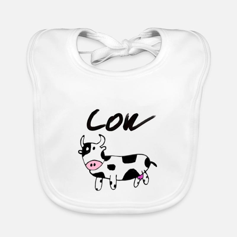Vache - Bavoir bio Bébé - blanc