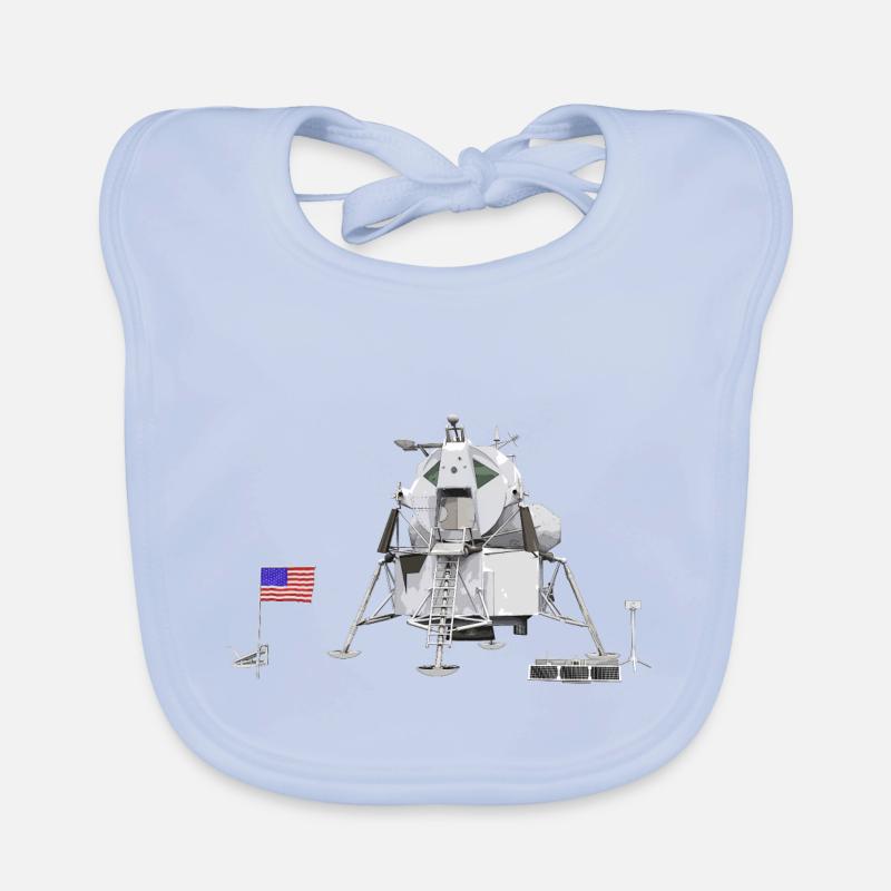 Lunar module on the moon Organic Baby Bibs