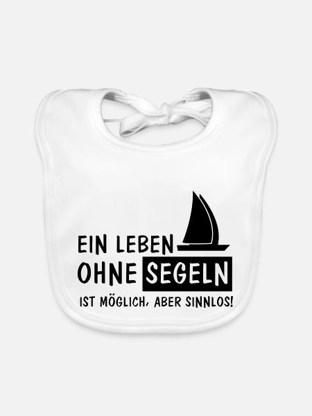 ein leben ohne segeln - Baby Bio-Lätzchen - Weiß - Vorne