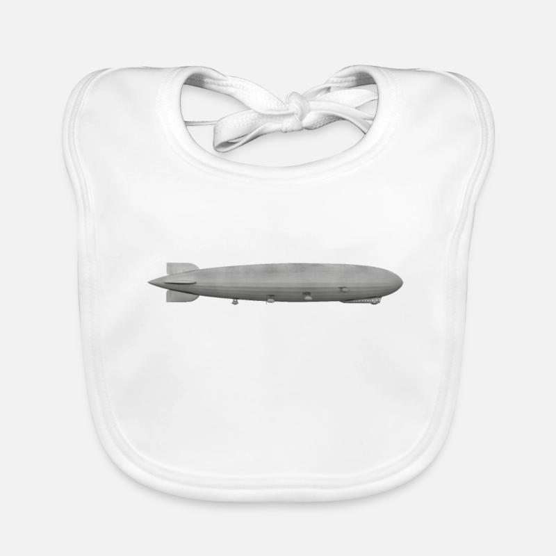 Zeppelin, airship, aviation, side view Organic Baby Bibs