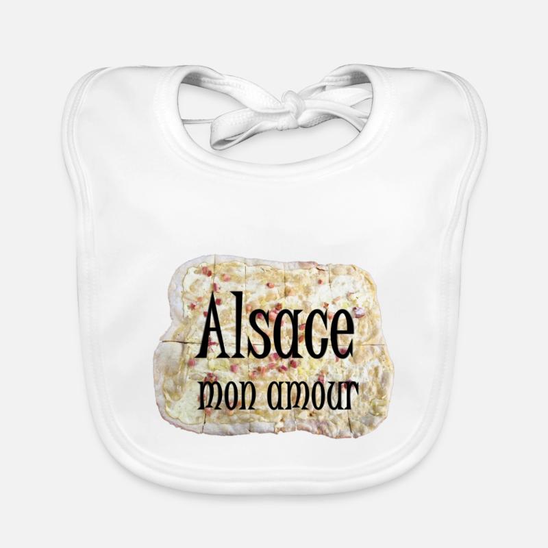 Alsace mon amour - Bavoir bio Bébé - blanc