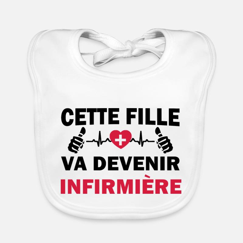 fille va devenir infirmière - Future infirmière - Bavoir bio Bébé - blanc