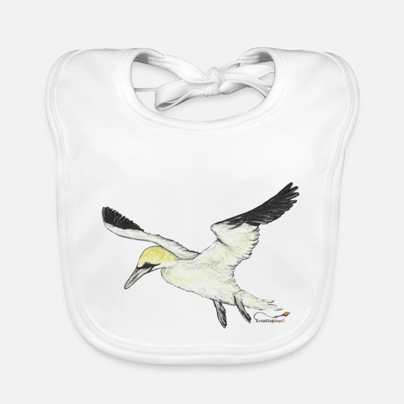 Gannet, a seabird Organic Baby Bibs