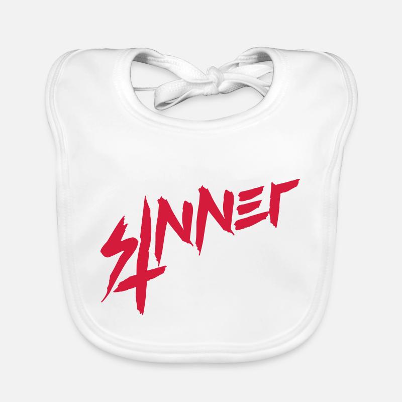 Sinner Upside Down Cross Organic Baby Bibs