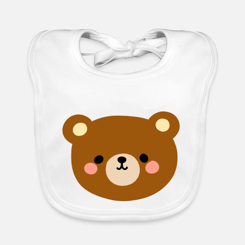 Grizzlybär - Baby Bio-Lätzchen - Weiß
