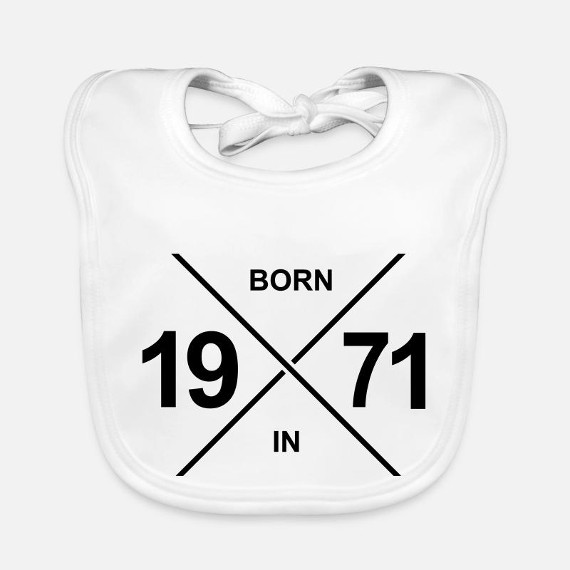 né en 1971 - Bavoir bio Bébé - blanc