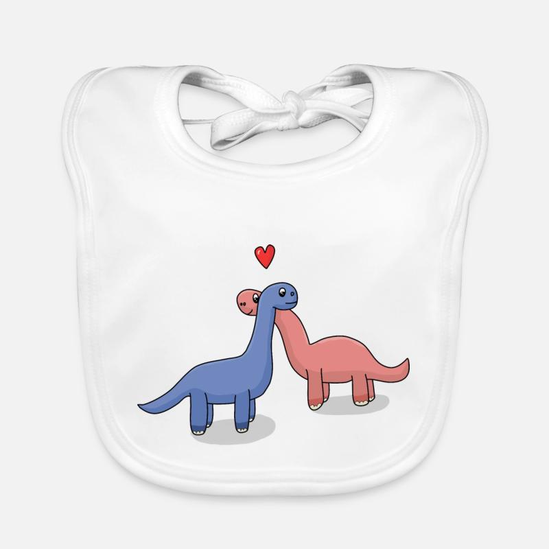 Long neck dinosaur pair Organic Baby Bibs