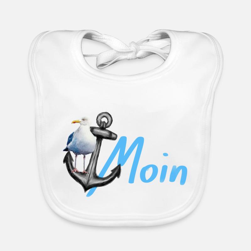 Möwe - Baby Bio-Lätzchen - Weiß